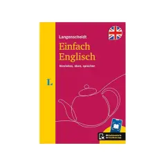 Langenscheidt "Einfach Englisch" Buch mit Teekannen-Illustration. In jeder Silbe steckt ein Lernziel.