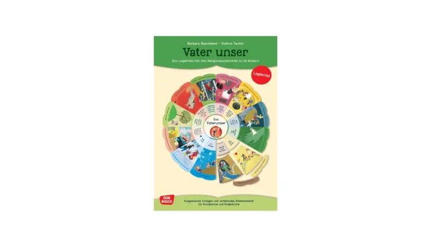 Legekreis "Vater unser" für die Grundschule. 12 Bilder erklären das Gebet kindgerecht.